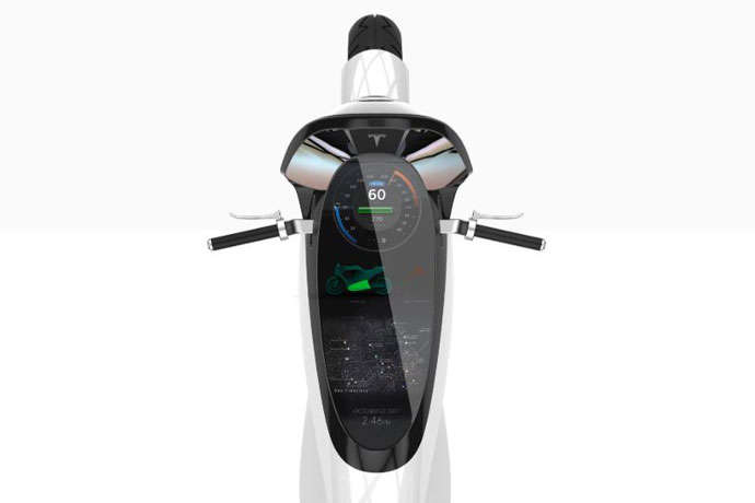 la Tesla Model M. Si tratta di una moto progettata per facilitare il più possibile la vita del motociclista.