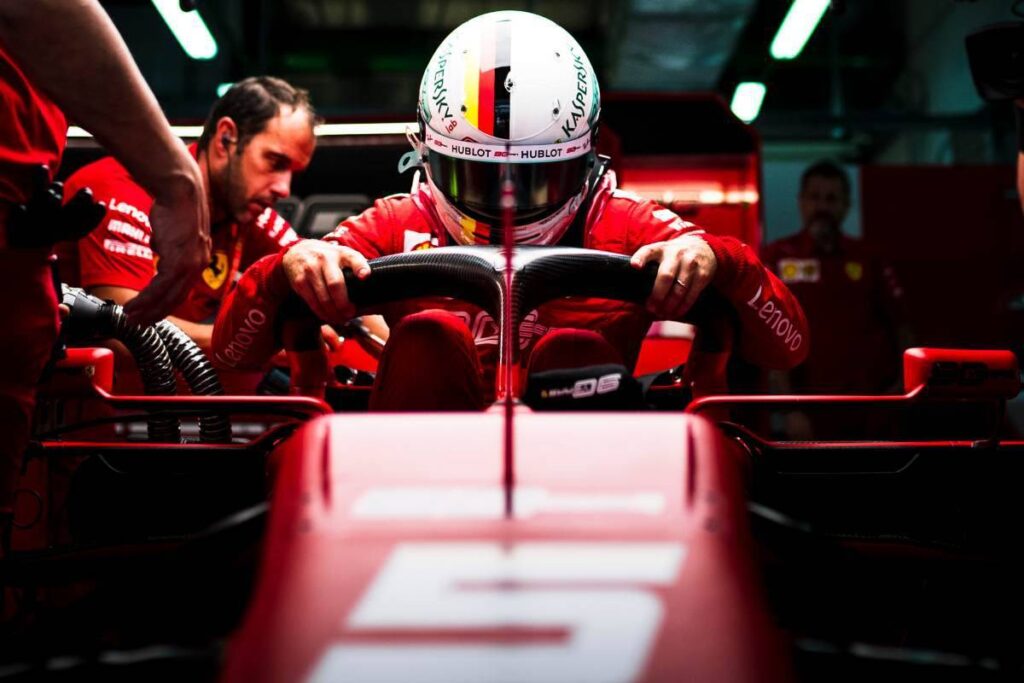 Sebastian Vettel sulla Ferrari