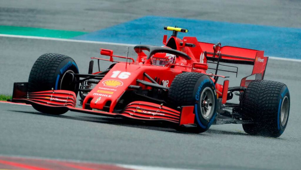 Qualifiche GP di Stiria 2020: Charles Leclerc in azione con la Ferrari SF1000 
