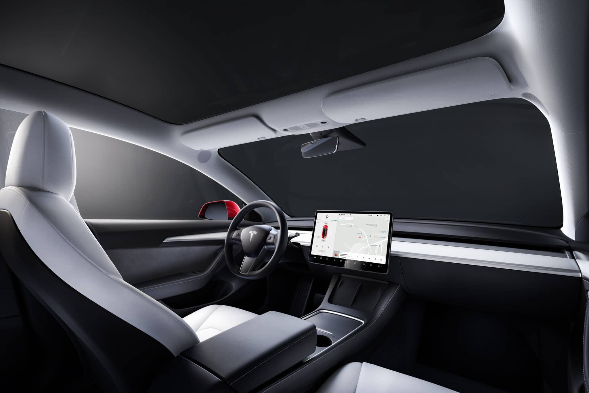 Gli interni della Tesla Model 3