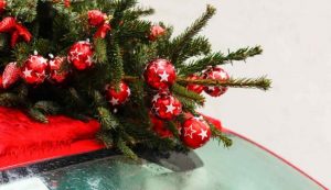 Un'auto con un albero di Natale (Depositphotos)