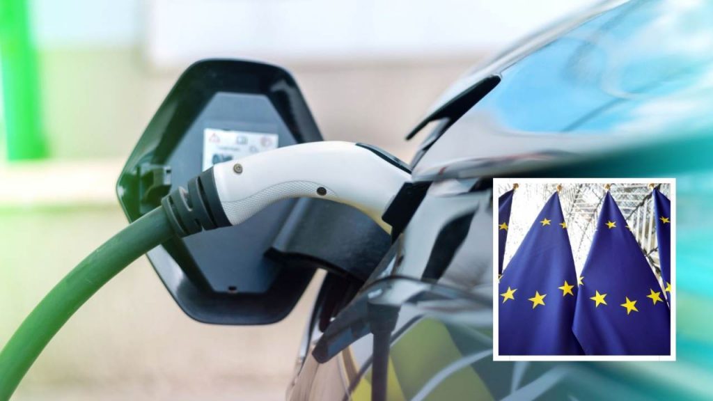 Auto elettriche e bandiere UE